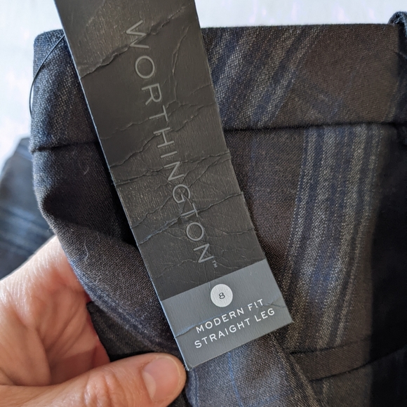 Worthington Modern Fit Straight Leg Trouser Pants with Stripes Women's Size 8 - Picture 6 of 11